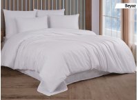 Постельное белье сатин страйп Cotton Shine - Beyaz (Turkey), полуторный